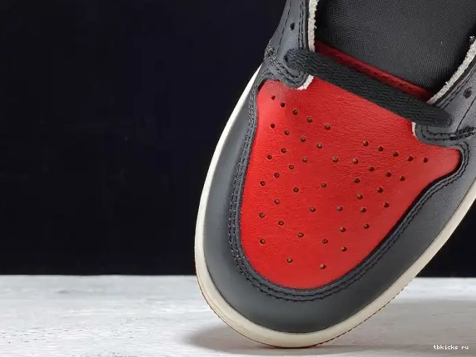 Cheap TB Jordan 1 High 555088-610 Toe Air Retro OG Bred 0423